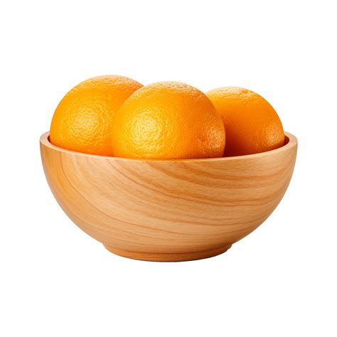 AI generated Oranges in wooden bowl isolated on transparent background ...