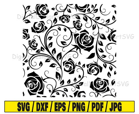 Rose pattern svg rose svg cut file pattern clipart svg cut | Etsy