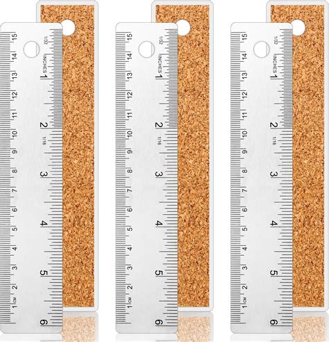 Amazon.com: 2 Pieces Metal Ruler Cork Backed Stainless Steel Rulers with Cork Backing Non Slip ...