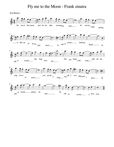 Fly me to the Moon - Frank sinatra Sheet music for Flute (Solo) | Musescore.com