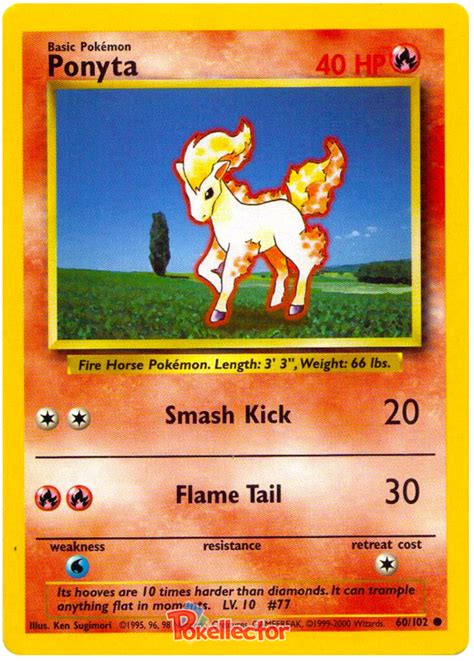 Ponyta - Base Set #60 Pokemon Card