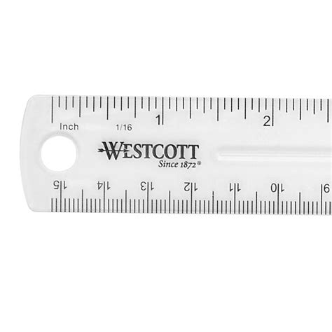 Westcott - Westcott Shatterproof Plastic Ruler, 6 Inches, Transparent ...