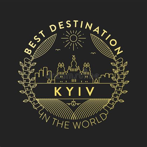 Kyiv City Name Handwritten Lettering. Ukraine Capital City Calligraphic Vector Sign on White ...