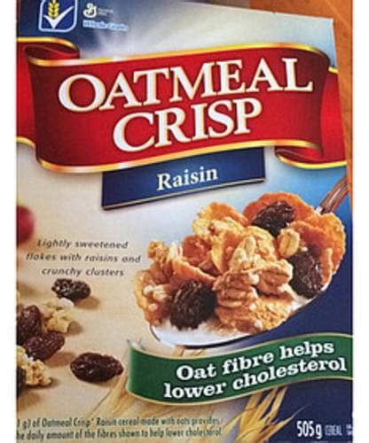 General Mills Raisin Oatmeal Crisp Cereal - 61 g, Nutrition Information ...