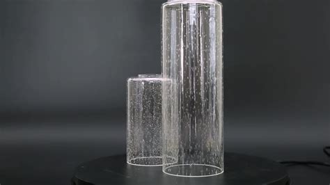 Clear Cylinder Glass Lamp Shade With Small Bubbles - Buy Cylindrical Lamp Shade,Cylinder Glass ...