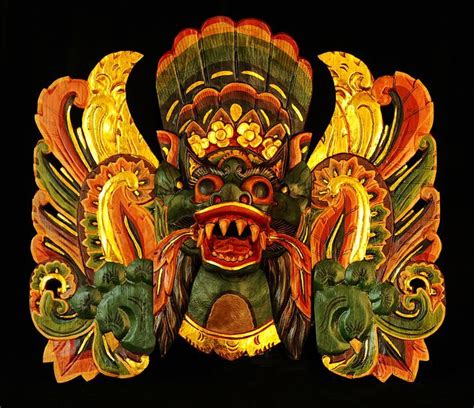 Barong Naga Barong, Naga, Indonesian, Tribal, African, Artist, Green, Bazaar, Painting