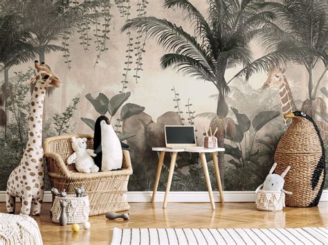 Kids Jungle Expedition Wall Mural | Kids Wallpaper Murals | Eazywallz