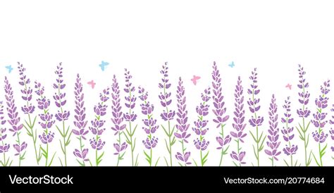 Lavender flowers frame border seamless pattern Vector Image