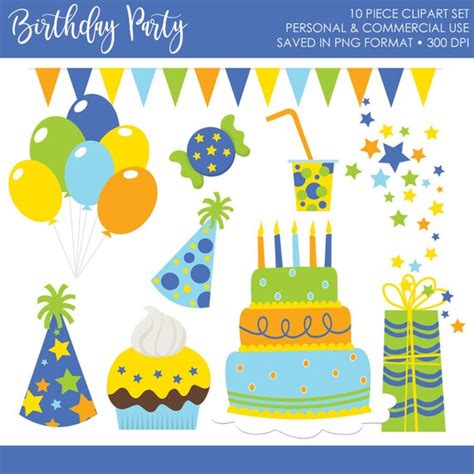 Boy Birthday Clipart,Birthday Clipart for Boys,Birthday Party Clipart ...