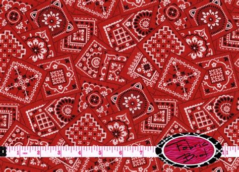 RED BANDANA Fabric by the Yard Half Yard or Fat Quarter Modern