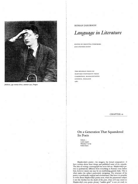 Language in Literature: Roman Jakobson | PDF | Epic Poetry | Poetry