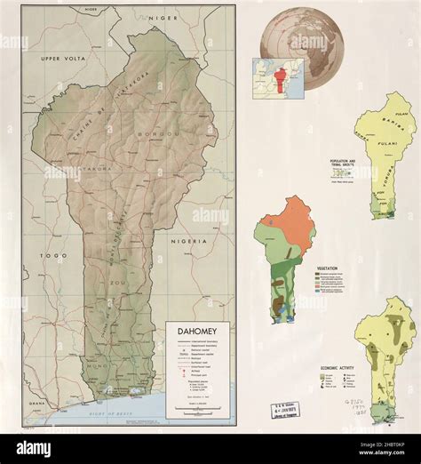 Map of Dahomey Africa (modern day Benin) ca. 1970 Stock Photo - Alamy