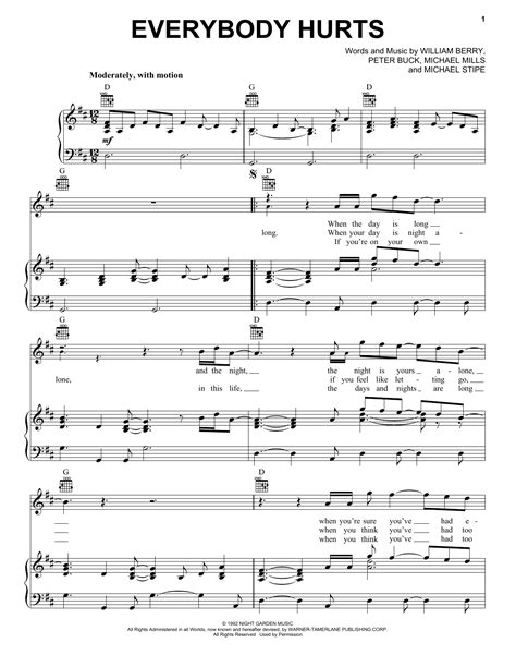 Everybody Hurts | Sheet Music Direct