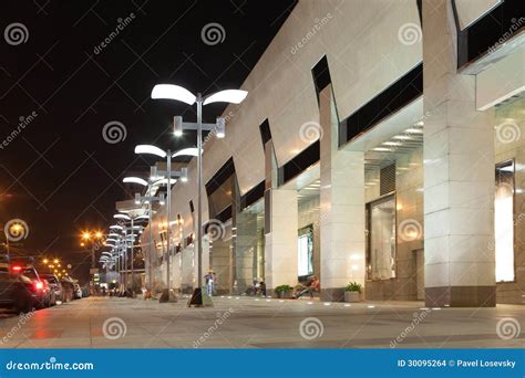 Evening View on the Supermarket Stock Photo - Image of night, light ...