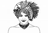 1920 Flappers Coloring Page · Creative Fabrica sketch template