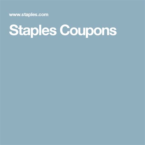 Staples Coupons Store Coupons, Online Coupons, Promo Codes, Coupon ...