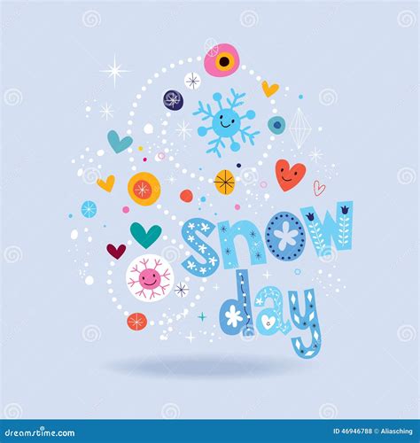 Snow day stock vector. Illustration of elements, heart - 46946788