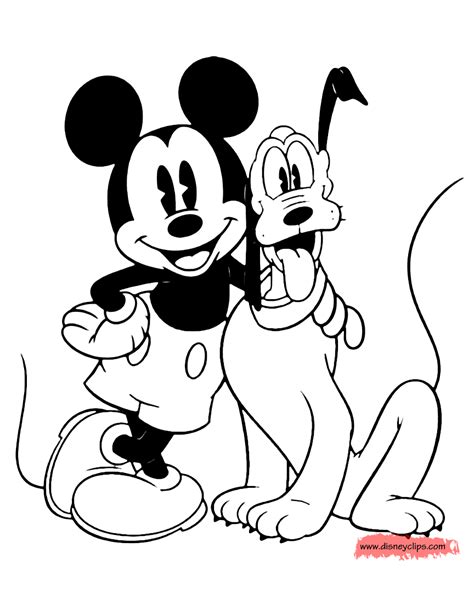 Mickey And Pluto Coloring Pages