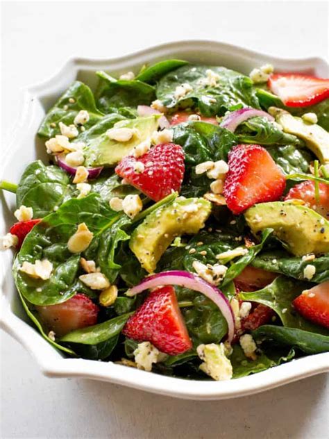 Strawberry Spinach Salad - The Girl Who Ate Everything