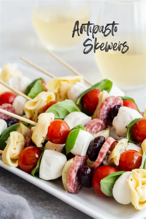 Antipasto Skewers Recipe - Sweetphi