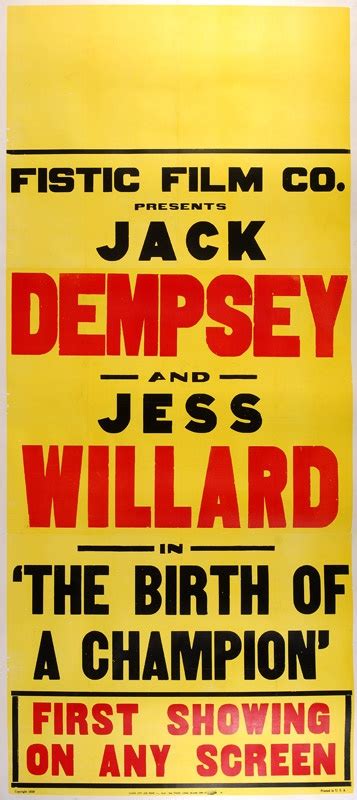 Jack Dempsey vs Jess Willard Large Boxing Poster