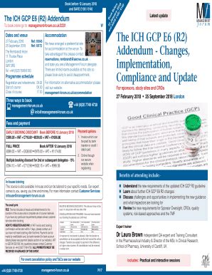 Fillable Online The ICH GCP E6 (R2) Addendum Fax Email Print - pdfFiller