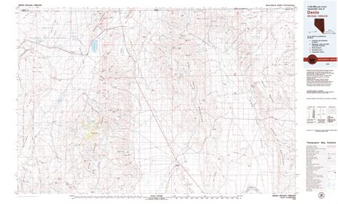 Denio topographical map 1:100,000, Nevada, USA