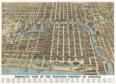 Chicago Bird’s-Eye View, 1898 – Transit Maps Store