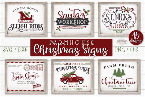 Farmhouse Christmas Sign SVG Bundle | Creative Market