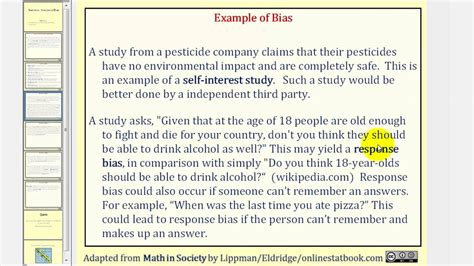 Statistics: Sources of Bias - YouTube