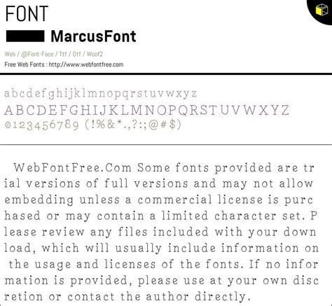 MarcusFont Fonts Downloads - WebFontFree.Com