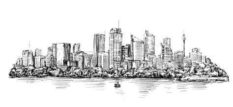 Premium Vector | Sketch of cityscape pencil style