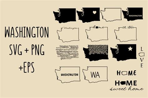 Washington State SVG, WA Svg, State of Washington Outline