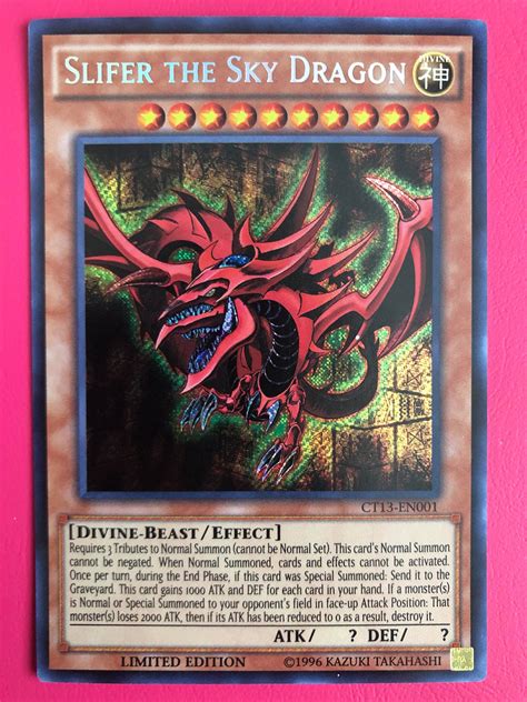 Individual Yu-Gi-Oh! Cards NM Yugioh Slifer The Sky Dragon CT13-EN001 Limited Secret ...