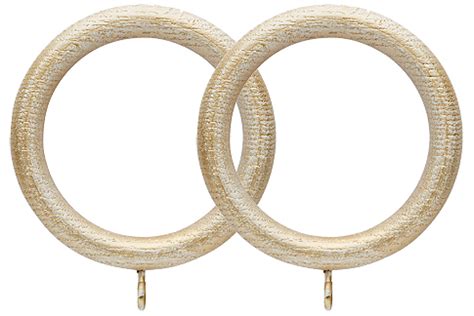 Ashbridge 45mm Wooden Curtain Pole Rings,Gold over White | Just Poles