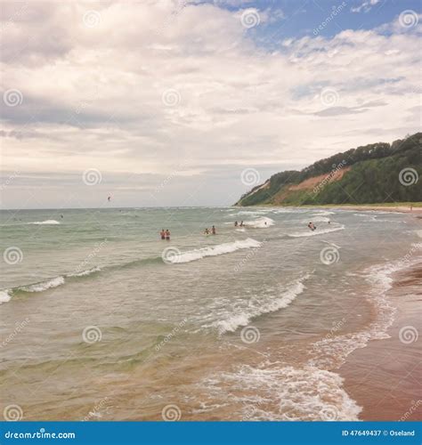 Frankfort Michigan Beach Stock Photo - Image: 47649437