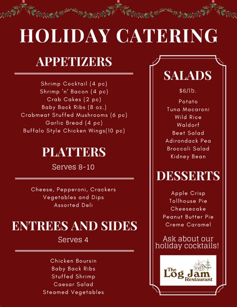 Log Jam Launches Holiday Catering Menu | White Management