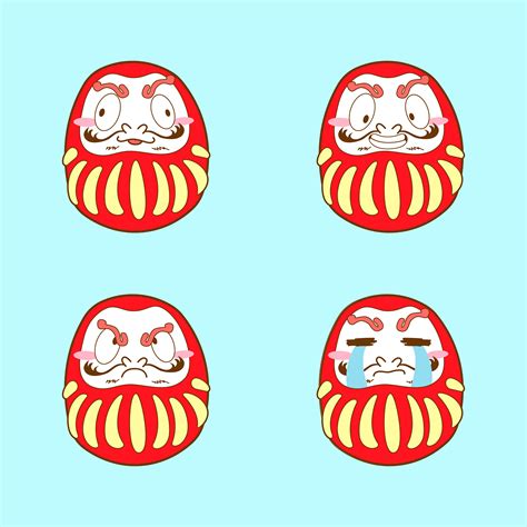 japan cute dakuma emoji vector set 538735 Vector Art at Vecteezy