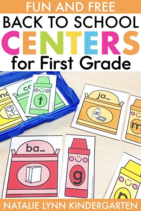 4 Free Back to School Centers for First Grade