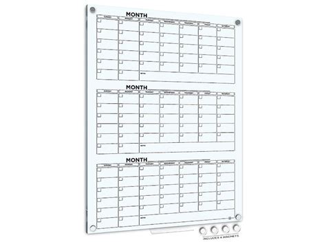 Glass Quarterly Planner Whiteboard Calendar 34x46” with Marker Tray | Scribbledo – scribbledo.com