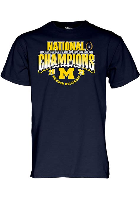 Michigan Wolverines NAVY 2023 National Champions Short Sleeve T Shirt