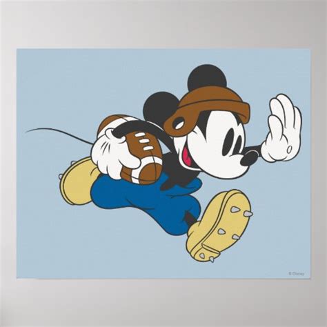 Mickey Mouse Football Player 4 Print | Zazzle