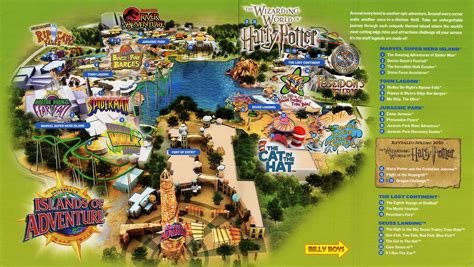 Mapa de disney world, Isla de la aventura, Universal orlando