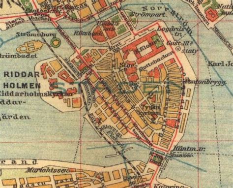 Stockholm Gamla Stan Map 1910 | Town map, Map, Illustrated map