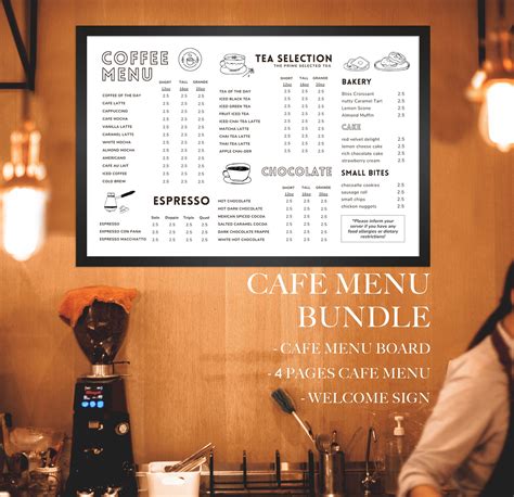 Minimal Cafe Menu Board Template Bundle Editable Cafe Menu, 51% OFF