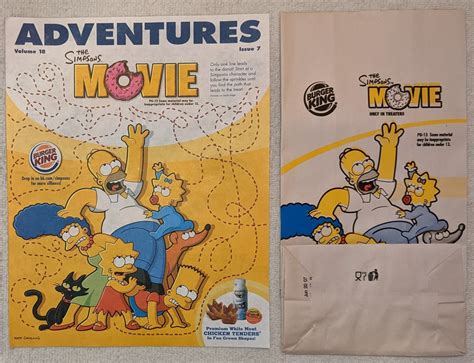 The Simpsons Movie Burger King Adventures Volume 18 Issue 7 + Kid's ...