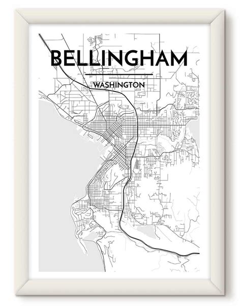 Bellingham Map Art Print | Personalized map art, Map art print, Map art