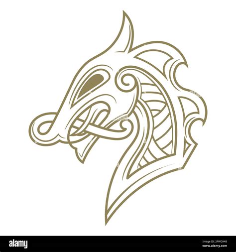 Viking Ship Dragon Head Template