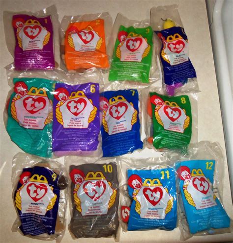 McDonald's 1998 Ty Teenie Beanie Babies Set of 12 Happy Meal Toy Still in Bags