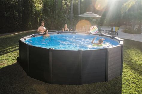 Park Kompass Mischen intex graphite gray panel pool set Überfliegen ...